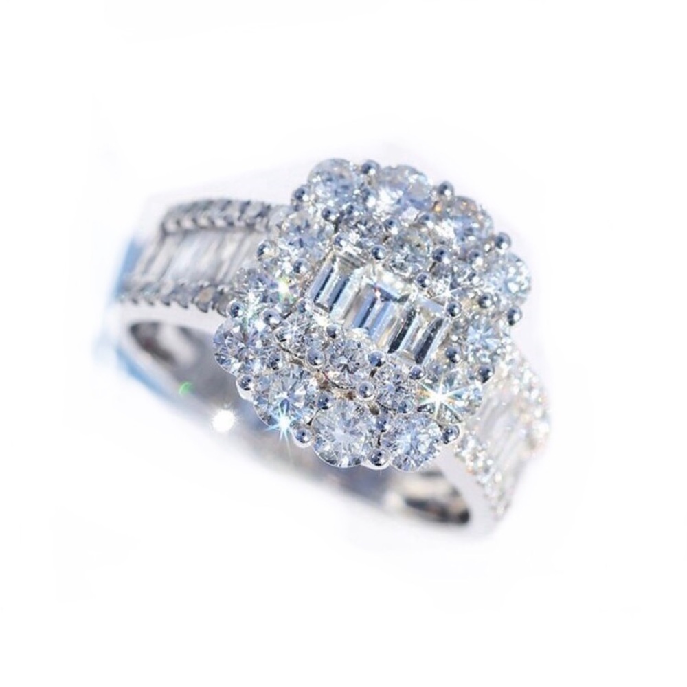 2ct White Sapphire 925 SS Engagement Ring